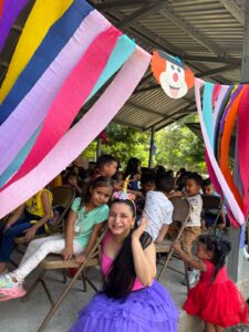 Julissa and kids at the fiesta