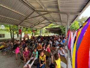 Kids eagerly waiting for the fiesta to begin.